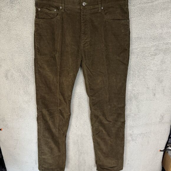 S Orvis Pants Men's 36x33 Brown Chino Corduroy Straight Classic Stretch 5 Pocket - Picture 1 of 11